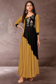 Mustard Yellow Rayon Ankle Length Kurti