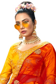 Mustard Yellow Satin A Line Lehenga