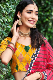 Lehenga in Mustard Yellow Silk for Sangeet with Thread embroidery