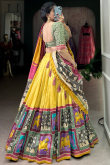 Mustard Yellow Silk Blend Lehenga With Printed Work For Diwali
