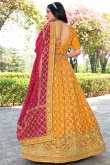 Mustard Yellow Silk Blend Lehenga with Woven Zari Work for Haldi