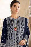 Navy Blue Georgette Embroidered Churidar Suit for Wedding & Party