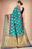 Navy Blue Saree In Soft Silk Fabric