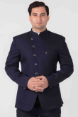 Navy Blue Plain Jodhpuri Style Viscose Men's Coat Pant