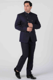 Navy Blue Plain Jodhpuri Style Viscose Men's Coat Pant