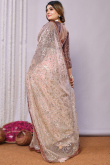 Net Beige Embroidered Light Weight Saree 