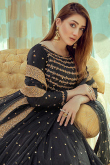 Net Black Anarkali Suit with Sequins Work for Wedding & Diwali
