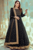 Net Black Anarkali Suit with Sequins Work for Wedding & Diwali