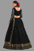 Net Black Stone Embellished Panelled Style Lehenga