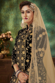 Net Indian Party Wear Lehenga In Dark Beige Color