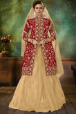 Wedding Wear Lehenga In Dark Beige Color