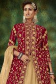 Wedding Wear Lehenga In Dark Beige Color