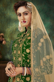 Net Indian Wedding Lehenga In Dark Beige Color