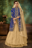 Indian Party Wear Lehenga In Dark Beige Color