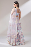 Net Lavender Purple Embroidered Panelled Style Lehenga
