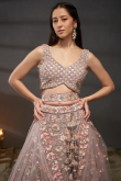 Net Light Mauve Lehenga With Sequins Work For Weddings
