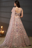 Net Light Mauve Lehenga With Sequins Work For Weddings
