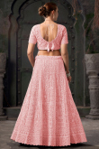 Net Light Pink Dori Embroidered Panelled Style Lehenga Choli