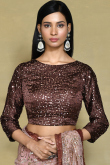 Net Pale Pink Sequins Embroidered Light Weight Saree