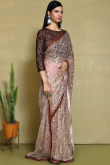 Net Pale Pink Sequins Embroidered Light Weight Saree