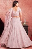 Net Pale Pink Sequins Embroidered Panelled Lehenga 