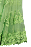 Net Light Green Embroidered Saree