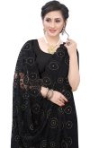 Net Party Wear Saree In Black Color