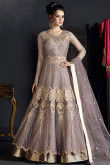 Net Wedding Wear Anarkali Suit In Mauve Colour