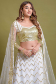 Net White Embroidered Lehenga