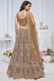 Net Zari Embroidered Multi Color Panelled Style Lehenga 