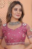 New Stylist Sequins Embroidered Mauve Pink Saree in Net 