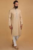 Dori Embroidered Dupion Silk Dusty Peach Men Kurta Pajama