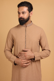 Dusty Brown Cotton Rayon Polka Dot Kurta Pajama