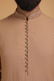 Dusty Brown Cotton Rayon Polka Dot Kurta Pajama