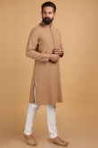Dusty Brown Cotton Rayon Polka Dot Kurta Pajama
