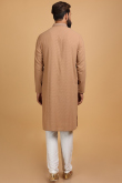 Dusty Brown Cotton Rayon Polka Dot Kurta Pajama