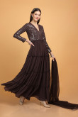 Fancy Georgette Mauve Taupe Anarkali Suit for Eid