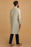 Light Beige Dupion Silk Straight Pant Men Kurta Pajama