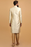 Light Beige Jacquard Men Sherwani With Dupatta