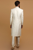 Ivory Brocade Men Sherwani With Dupatta