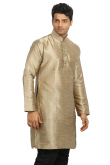 Oat Beige Art Silk Men Kurta