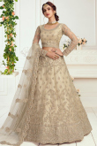 Oat Beige Net Embroidered Lehenga With Stone Work