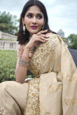 Oat Beige Viscose Silk Woven Zari Light Weight Saree