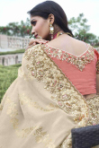 Oat Beige Viscose Silk Woven Zari Light Weight Saree