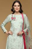 Off Green Eid Palazzo Pant Suit