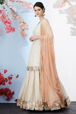 Ivory Chanderi Silk Lehenga Choli With Mirror Work