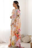 Off White Chinnon Printed Regional Saree 
