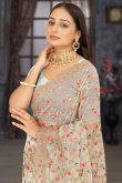Off-White Dori Embroidered Net Heavy Saree