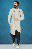 Off White Dupion Silk Men's Sherwani