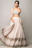 Ivory Georgette Embroidered Bridesmaid Lehenga